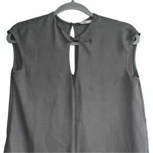 Zara Elegant Black Sleeveless Keyhole Knot Top